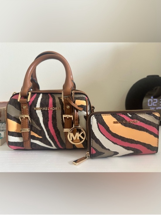 Michael Kors Handbags - Michael Kors Multicolor Zebra-Print Mini Satchel and Wallet